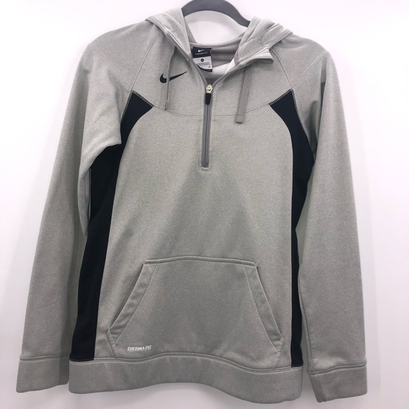 nike grey quarter zip hoodie